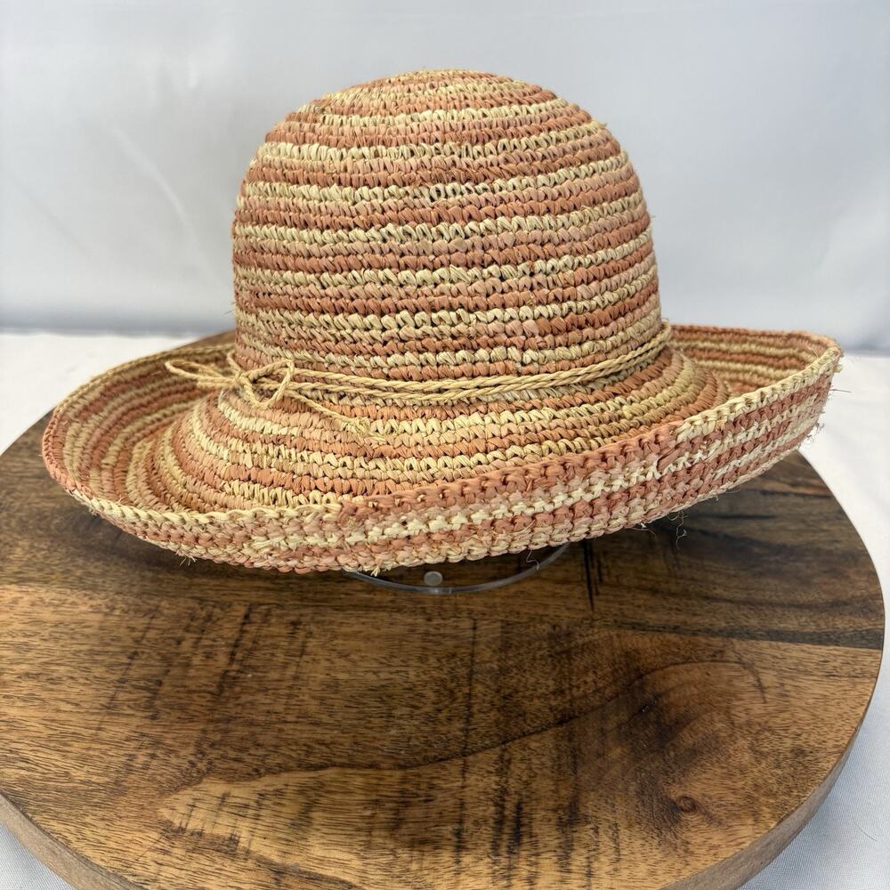 Liz Claiborne Vintage Garden Core Straw Sun Hat PREOWNED GC BASKET WEAVE HAT